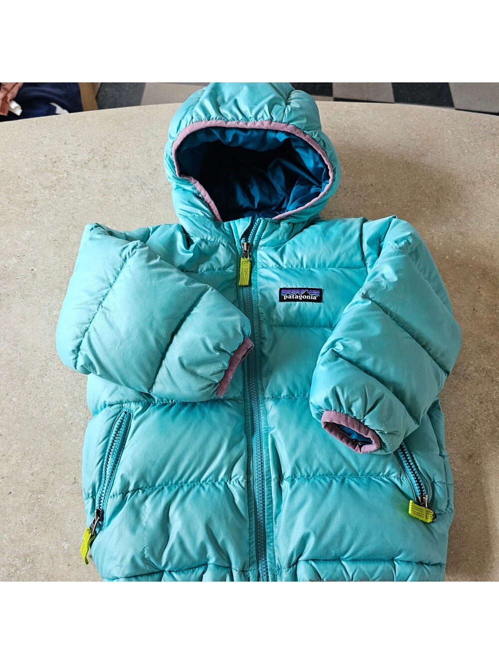 Patagonia Kids 2T Light Blue Puffer Jacket with Hood
